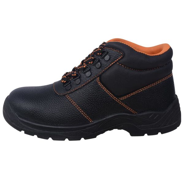 vidaXL Safety Shoes Black Size 45 Leather