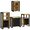 vidaXL Bathroom Furniture Set with Shelf 4 pcs Brown Solid Mango Wood