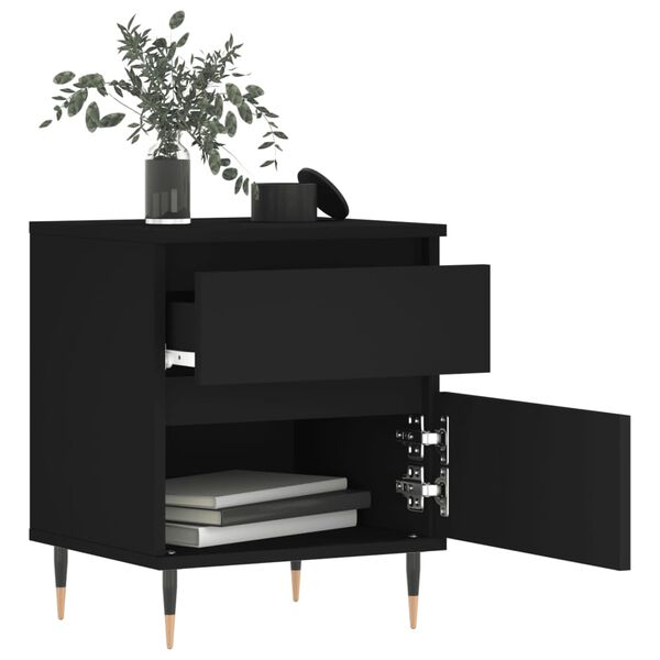 vidaXL Bedside Cabinets 2 pcs Black 40x35x50 cm Engineered Wood