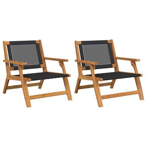 vidaXL Garden Furniture 2 pcs Black 67 x 78 x 73cm Solid Acacia wood