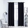 vidaXL Blackout Curtains with Rings 2 pcs Velvet Black 140x175 cm