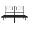 vidaXL Metal Bed Frame without Mattress with Headboard Black 120x200cm