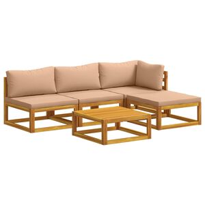 vidaXL Sofa Set 5 pcs Natural Solid Acacia Wood