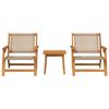 vidaXL Garden Chairs with Table 3 pcs Beige 45 x 45 x 40 cm