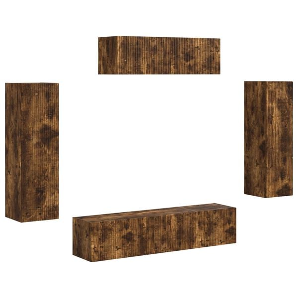vidaXL TV Cabinet 5 pcs Smoked Oak
