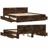 vidaXL Bed Frame with Headboard without Mattress Smoked Oak 180x200 cm Super King