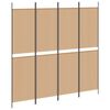 vidaXL 4-Panel Room Divider Beige 200 x 200 cm Fabric
