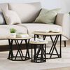 vidaXL Nesting Side Table 3 pcs Sonoma Oak Engineered Wood and Steel