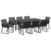 vidaXL Garden Dining Set 9 pcs Anthracite Steel and poly rattan