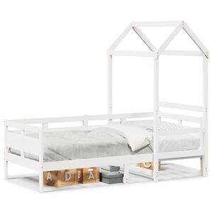 vidaXL Day Bed with Roof without Mattress White 80x200 cm Solid Wood