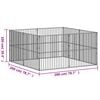 vidaXL Dog Playpen 8 Panels Black Galvanised Steel