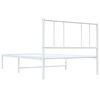 vidaXL Metal Bed Frame without Mattress with Headboard White 100x200cm