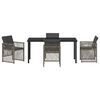 vidaXL Garden Dining Set 5 pcs Grey Poly Rattan