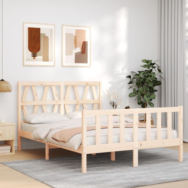 vidaXL Bed Frame without Mattress 120x200 cm Solid Wood Pine