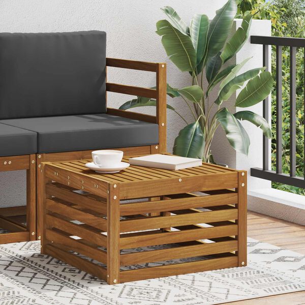 vidaXL Outdoor Table Solid Acacia Wood Natural 59 x 59 x 37 cm