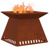 vidaXL Fire Pit Brown 60 x 60 x 50 cm Weathering Steel