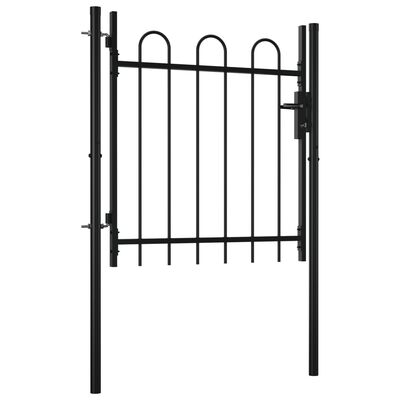 vidaXL Single Door Fence Gate with Hoop Top 100 x 75 cm