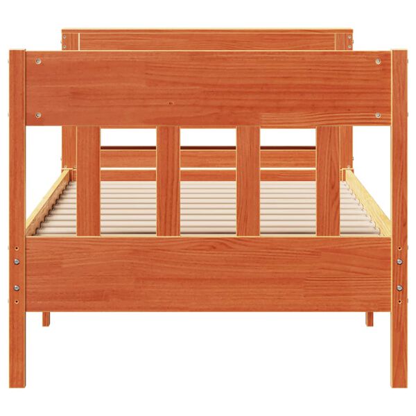 vidaXL Bed Frame without Mattress Wax Brown 90x200 cm Solid Wood Pine