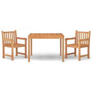 vidaXL 3 Piece Garden Dining Set Solid Wood Teak