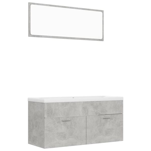 vidaXL Bathroom Furniture Set Concrete Grey Engineered Wood