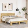 vidaXL Bed Frame with Headboard without Mattress 135x190 cm Solid Wood Oak