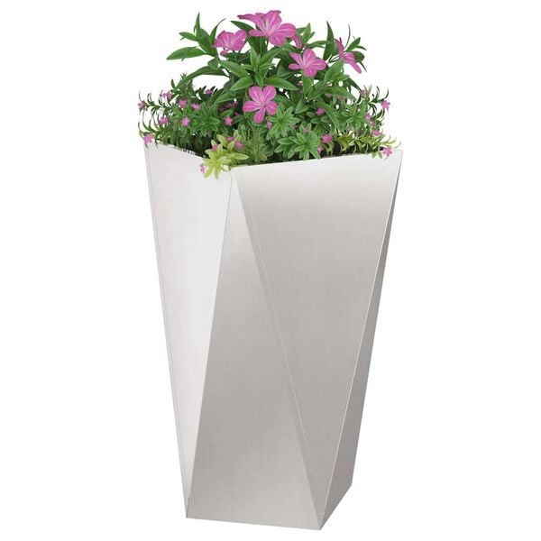 vidaXL Planter 2 pcs Silver 40 x 40 x 75 cm Stainless Steel