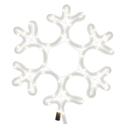 vidaXL Christmas Snowflake Figure with LED 2 pcs Warm White 27x27 cm