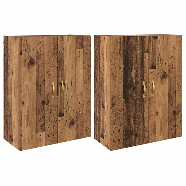 vidaXL Wall-Mounted Cabinet 2 pcs Old Wood 69.5 x 34 x 90 cm