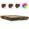 vidaXL Bed Frame with LED Lights without Mattress Smoked Oak 120x200cm