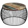 vidaXL Coffee Table Round Solid Reclaimed Wood 68x37 cm