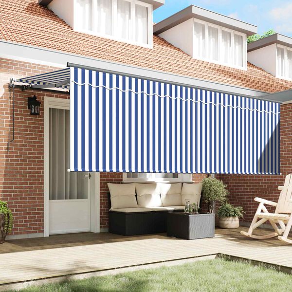 vidaXL Awning with Blind Cream 350 x 200 x 120 cm Fabric and Metal