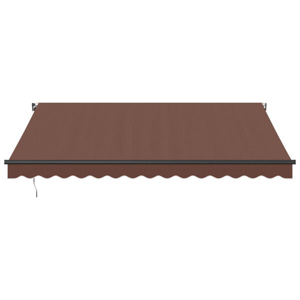 vidaXL Manual Retractable Awning with LEDs Brown 400x350 cm