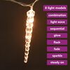 vidaXL Christmas Icicle Lights 40pcs Warm White Acrylic Remote Control