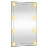 vidaXL Wall Mirror with LED Lights 50x80 cm Glass Rectangle