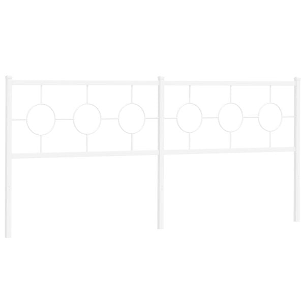 vidaXL Metal Replace Headboard White 200 cm