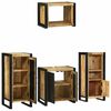 vidaXL Bathroom Furniture Set with Door 4 pcs Brown Solid Reclaim Wood