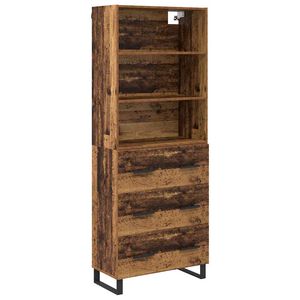 vidaXL Highboard with Drawer 2 pcs Old Wood Engineered Wood
