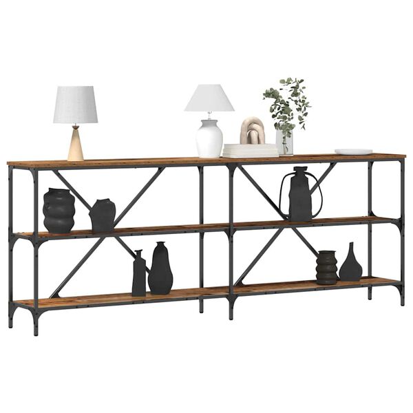 vidaXL Console Table Old Wood 200 x 30 x 75 cm Engineered Wood