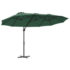 vidaXL Umbrella Green 372 x 198 x 243 cm Polyester and Aluminium