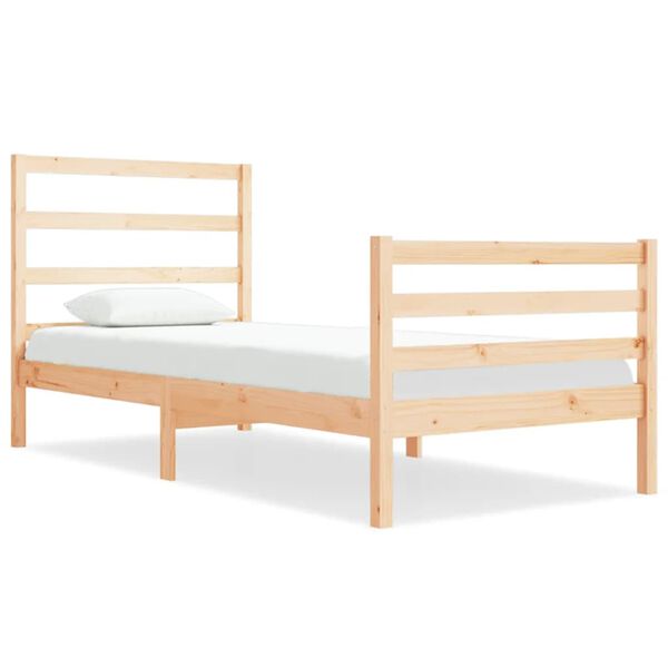 vidaXL Bed Frame without Mattress Solid Wood Pine 90x190 cm Single Single