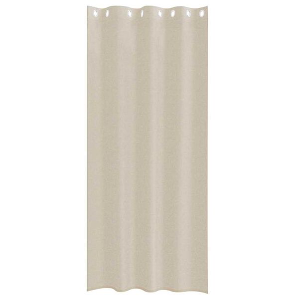 vidaXL Voile Curtain with Curtains 2 pcs Sand 245 x 140 cm Polyester