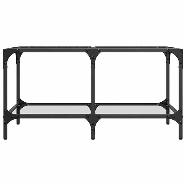 vidaXL Coffee Table with Transparent Glass Top 78.5x40x40 cm Steel