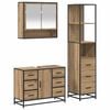 vidaXL Bathroom Furniture Set 3 pcs Artisan Oak Engineered Wood