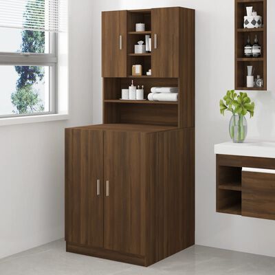 vidaXL Washing Machine Cabinet Brown Oak Engineered Wood