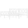 vidaXL Metal Bed Frame without Mattress with Footboard White 180x200cm