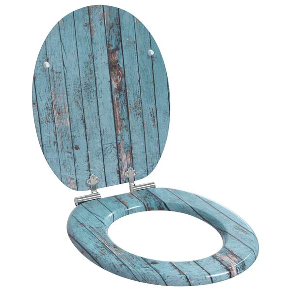 vidaXL Toilet Seat Blue 44 x 38 cm MDF board