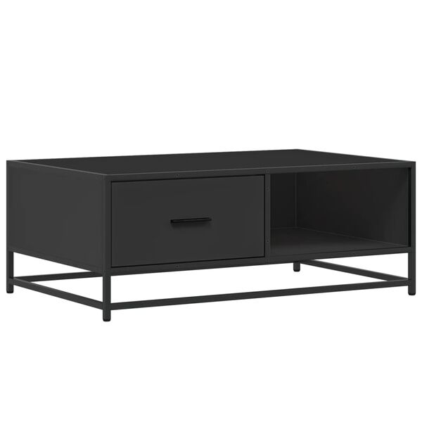 vidaXL Coffee Table Black 90x57x35 cm Engineered Wood and Metal