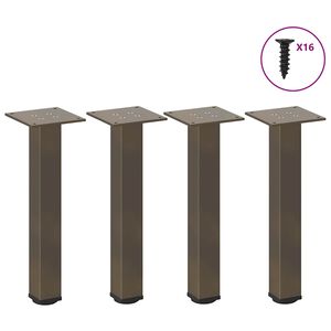 vidaXL Coffee Table Legs 4 pcs Natural Steel 42-44 cm Steel