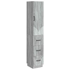 vidaXL Cabinet Set 2 pcs 33 x 34.5 x 87 cm Engineered Wood Grey Sonoma