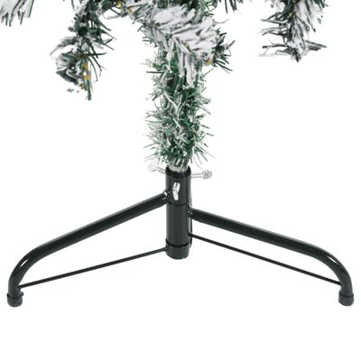 vidaXL Slim Artificial Half Christmas Tree with Flocked Snow 120 cm